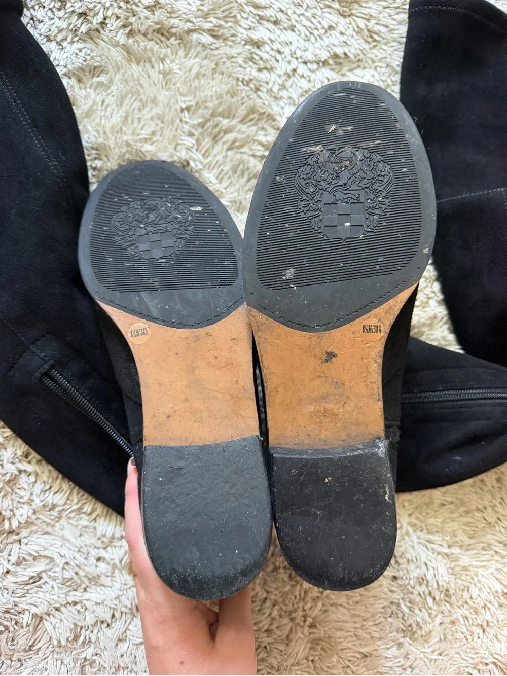 Vince Camuto Black Over-the-Knee Lace-Up Suede Boots